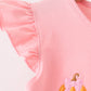 Pink pumpkin embroidery skorts set