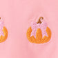 Pink pumpkin embroidery skorts set
