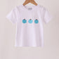 Blue pumpkin embroidery top