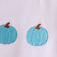 Blue pumpkin embroidery top