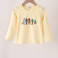 Beige character embroidery top