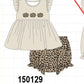 Leopard pumpkin applique bloomer set