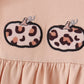 Leopard pumpkin applique dress