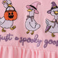 Pink goose embroidery ruffle dress