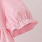 Pink goose embroidery ruffle dress
