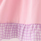 Pink goose embroidery ruffle dress