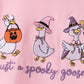 Pink goose embroidery ruffle bloomer set
