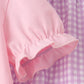 Pink goose embroidery ruffle bloomer set