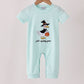 Blue goose embroidery romper