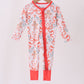 Coral gingerbread bamboo zipper romper