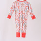 Coral gingerbread bamboo zipper romper
