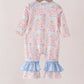 Pink pumpkin ruffle romper