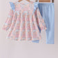 Pink pumpkin ruffle pants set