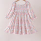 Pink pumpkin smocked mom&me dress