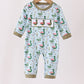 Green mallard embroidery romper