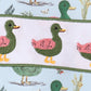 Green mallard embroidery romper