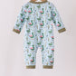 Green mallard embroidery romper