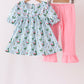 Green mallard ruffle  pants set