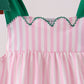 Pink Christmas Tree Embroidery Dress