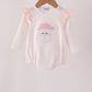 Pink santa claus dot applique ruffle bubble