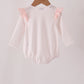 Pink santa claus dot applique ruffle bubble