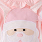 Pink santa claus dot applique ruffle 2pc set
