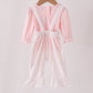 Pink santa claus dot applique ruffle 2pc set