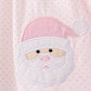 Pink santa claus dot applique ruffle pants set