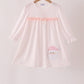 Pink santa claus dot applique ruffle dress