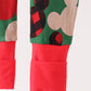 Red character bamboo zipper romper