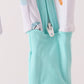 Airplane bamboo zipper romper