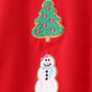 Red Gingerbread Tree Embroidery Bubble Set