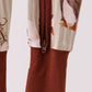 Brown goose print bamboo zipper romper
