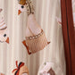 Brown goose print bamboo zipper romper