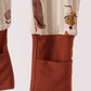 Brown goose print bamboo zipper romper