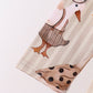 Brown goose print bamboo pants set