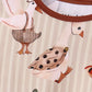 Brown goose print bamboo pajama set
