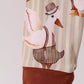 Brown goose print bamboo pajama set