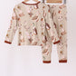 Brown goose print bamboo pajama set