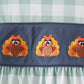 Sage Turkey Embroidery Gingham Ruffle Bloomer Set