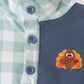 Sage Turkey Embroidery Gingham Jogger Set