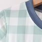 Sage Turkey Embroidery Gingham Pants Set