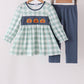 Sage Turkey Embroidery Gingham 2pc Pants Set