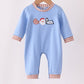 Blue Milk Cookies Embroidery Romper
