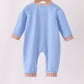 Blue Milk Cookies Embroidery Romper