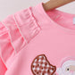 Pink Milk Cookies Ruffle Top