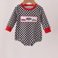 Black car embroidery checkered bubble