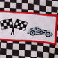 Black car embroidery checkered bubble