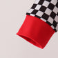 Black car embroidery checkered bubble