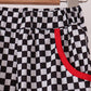 Black car embroidery checkered pants set